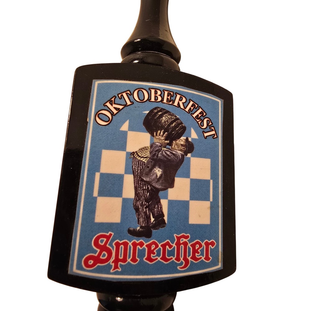 Sprecher Oktoberfest Beer Tap Handle Black 3-Sided Milwaukee Craft Brewery /0559